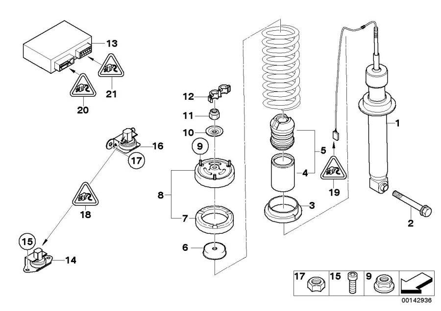 Diagram Rear spring strut EDC/CTRL UNIT/SENSOR for your 2015 BMW 750Li   