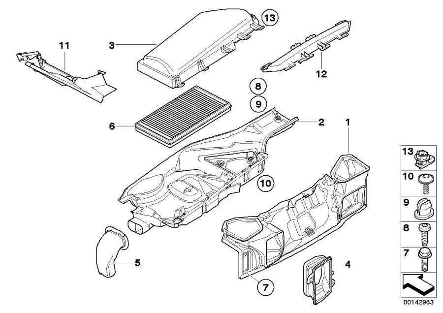 Diagram MICROFILTER/HOUSING parts for your 2010 BMW Hybrid X6   