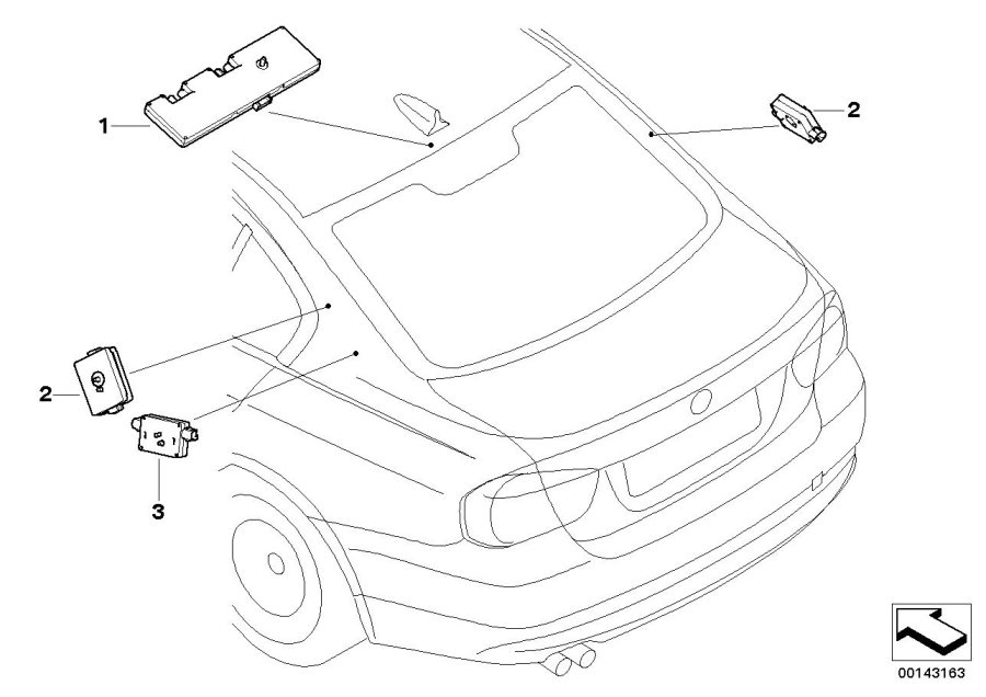 Diagram Single parts F antenna-diversity for your BMW
