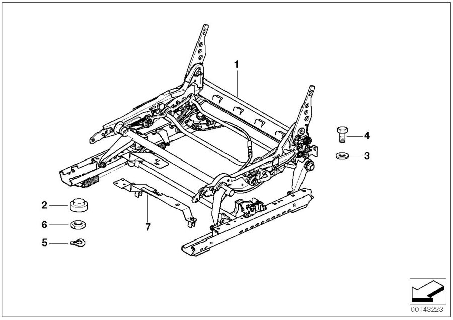 Diagram Front seat rail for your 2009 BMW M6   