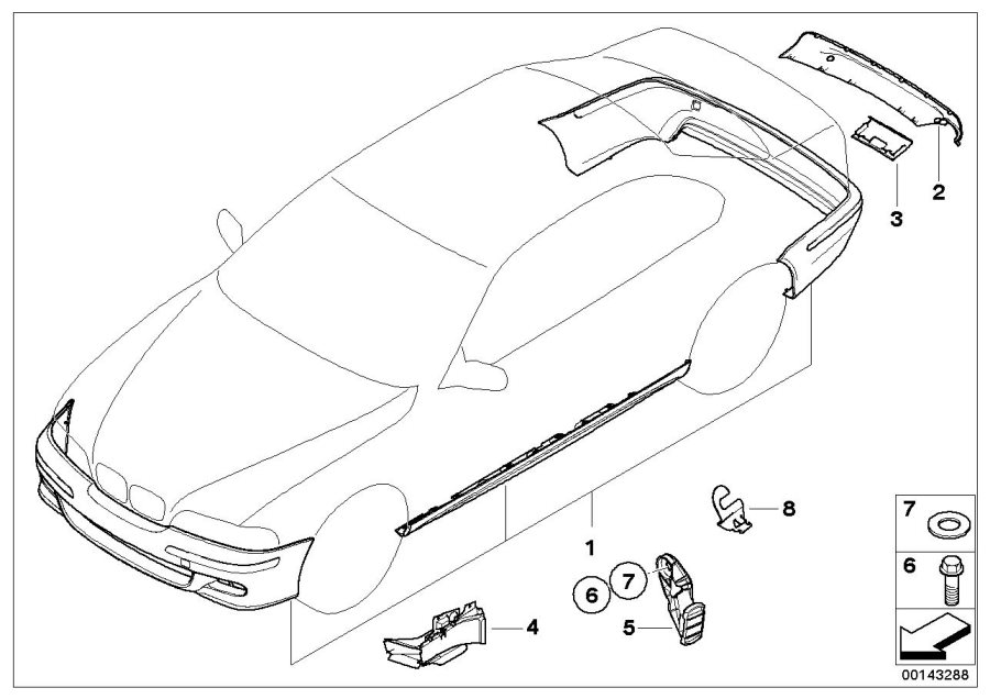 Diagram Retrofit kit M aerodyn. package for your BMW X1  