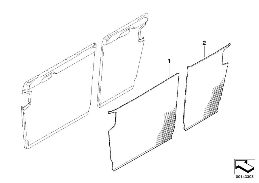 Diagram Seat, rear, backrest trim covers for your 2009 BMW M6   