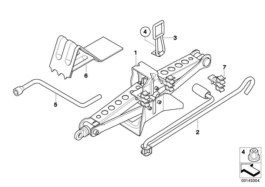 Diagram Car tool/Lifting jack for your 1996 BMW