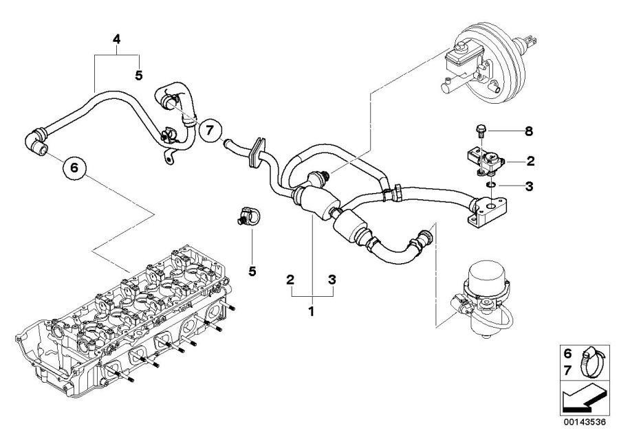 Diagram Vacuum control - engine for your BMW