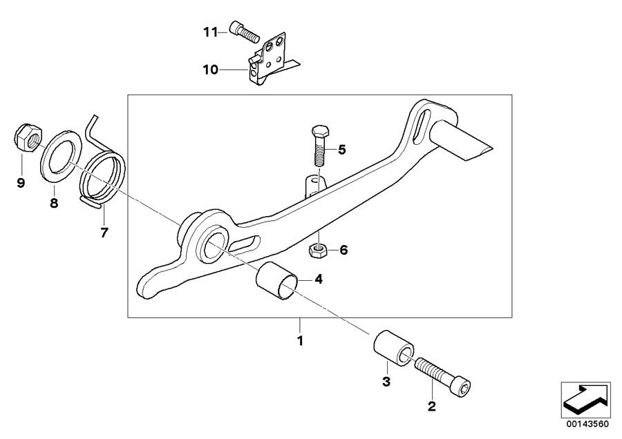 Diagram Brake pedal for your 2013 BMW R1200RT   