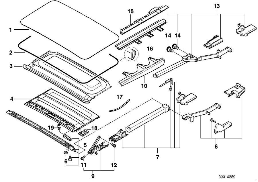 Diagram SLID.LIFT. ROOF-COVER/CEILING FRAME for your BMW M6  