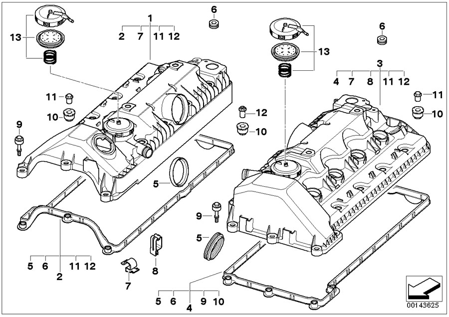 Diagram Cylinder head cover for your 2006 BMW X3   
