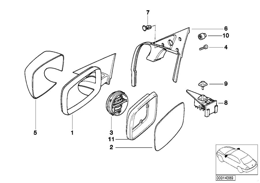 Diagram Outside mirror for your BMW M6  