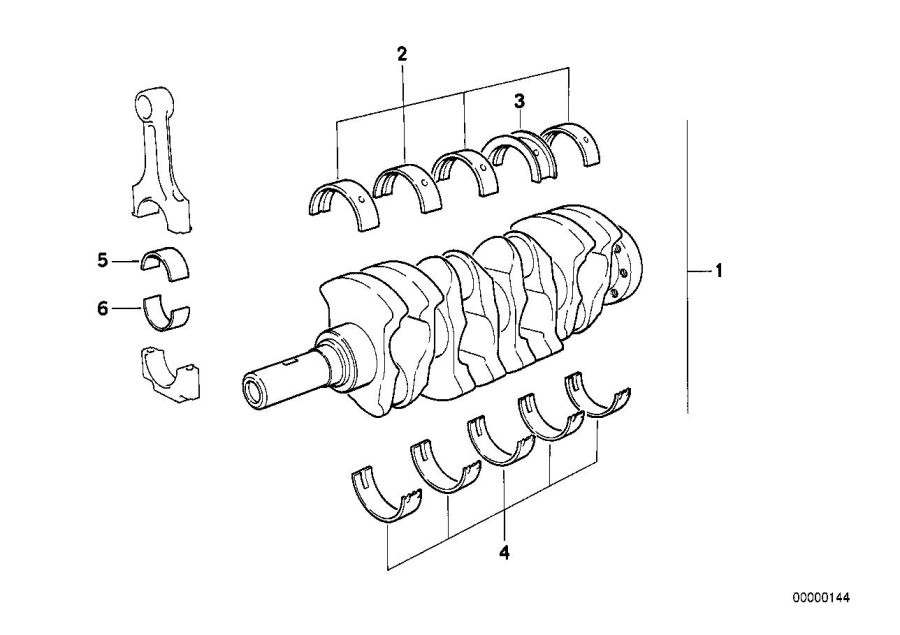 Diagram Crankshaft With Bearing Shells for your 2018 BMW X2 28iX  