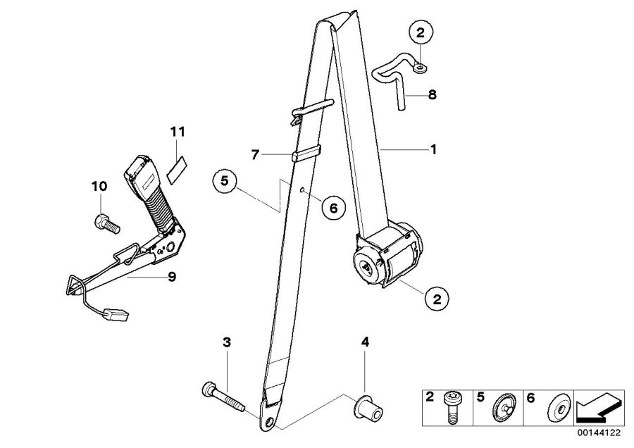 Diagram SAFETY BELT FRONT for your MINI