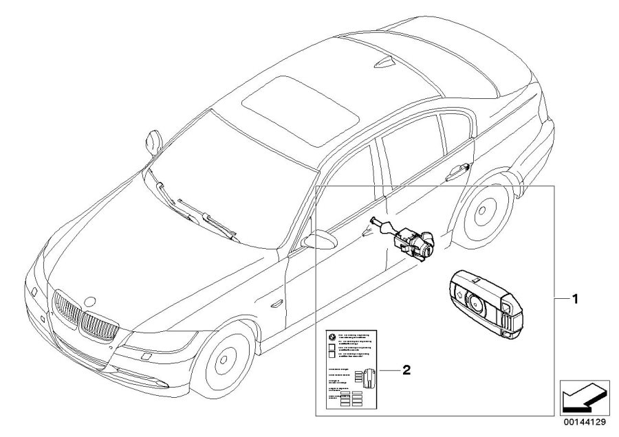Diagram Master key locking for your 1994 BMW 318i   