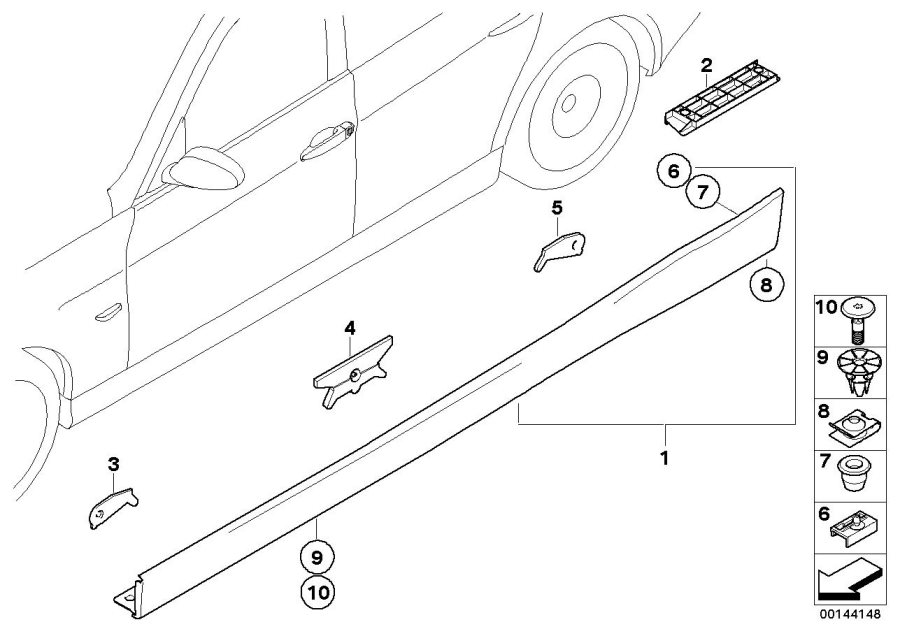 Diagram Cover door sill / wheel arch for your BMW 335xi  