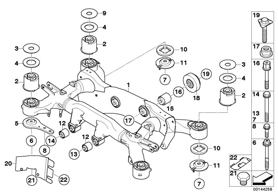 Diagram Rear axle carrier for your BMW