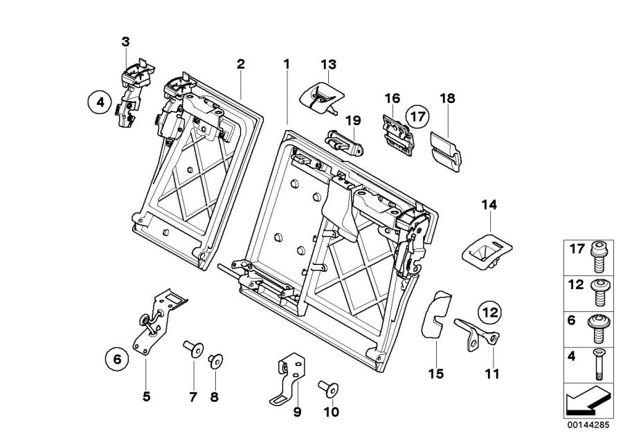 Diagram Seat, rear, seat frame, load-through for your BMW X2  