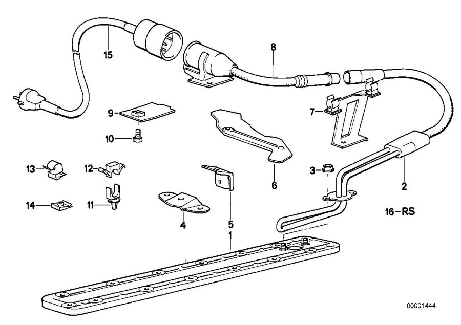 Diagram Engine block pre heating for your 1988 BMW M6   