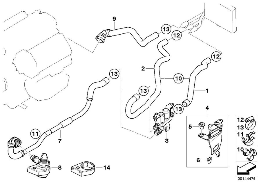 Diagram Water VALVE/WATER hose ihka for your BMW