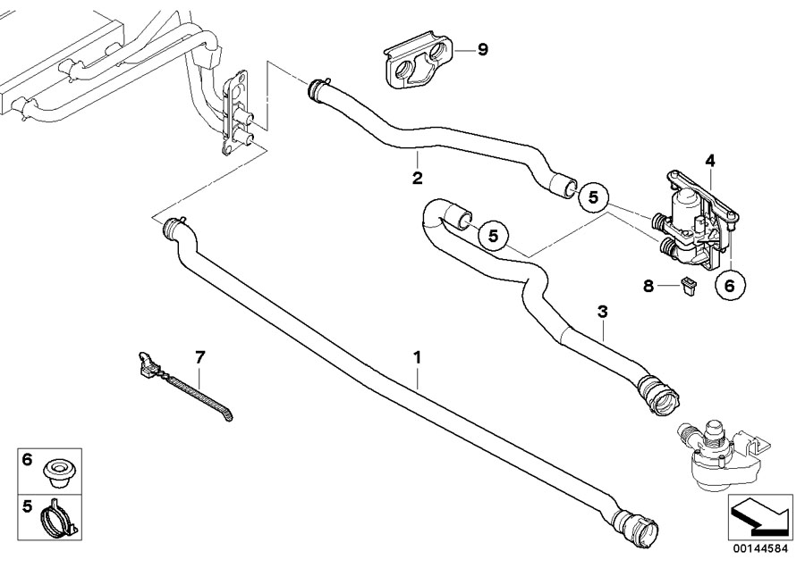 Diagram Water VALVE/WATER hose ihka Basis for your 1996 BMW