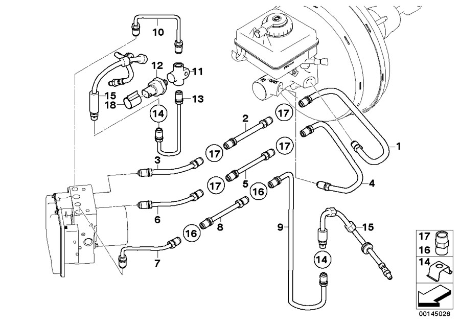 Diagram Brake line, front (S541A) for your BMW