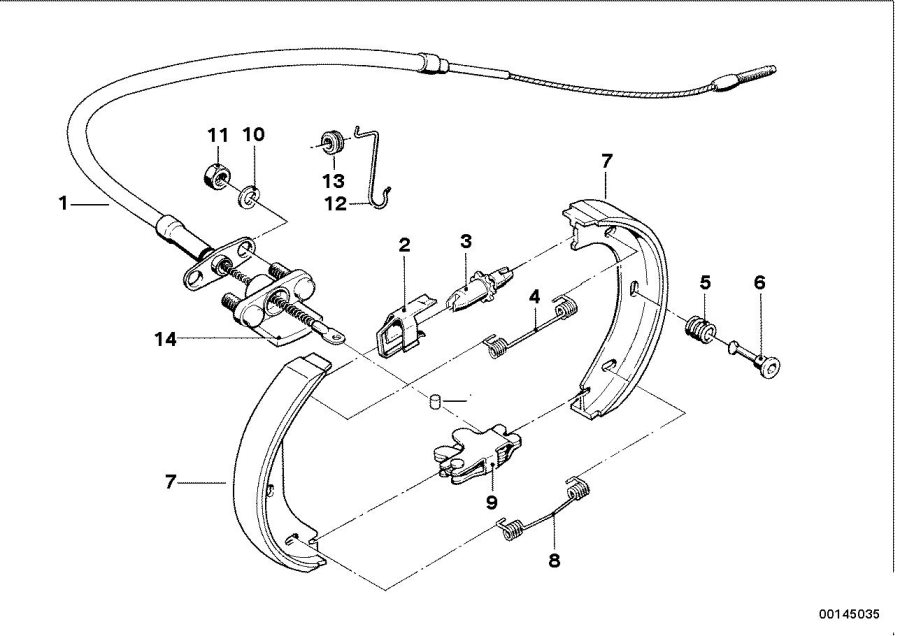 Diagram Parking BRAKE/BRAKE shoes for your BMW