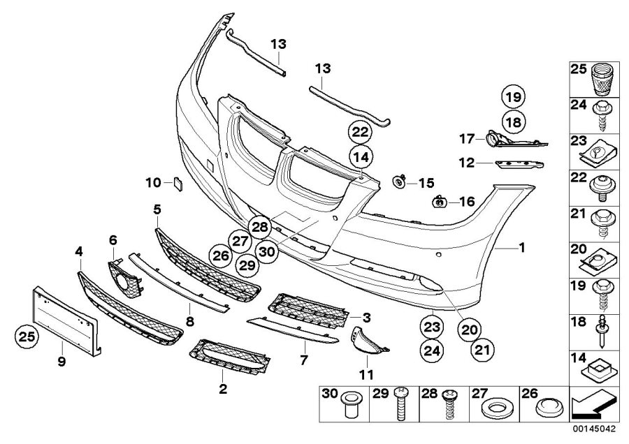 Diagram Trim cover, front for your BMW 330i  