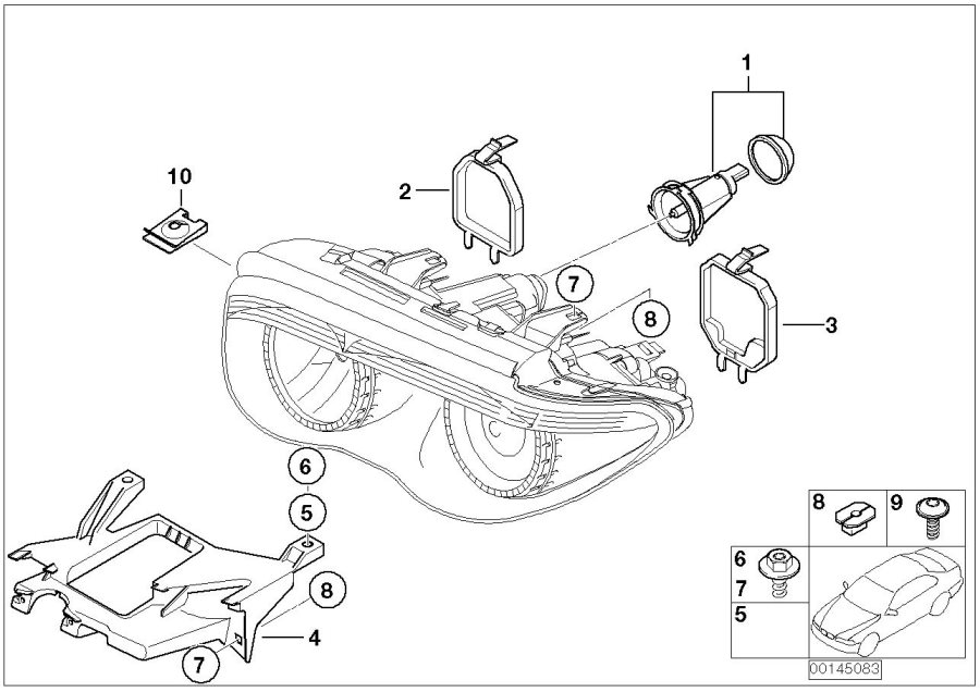 Diagram Single parts, xenon headlight for your 2016 BMW 535i   