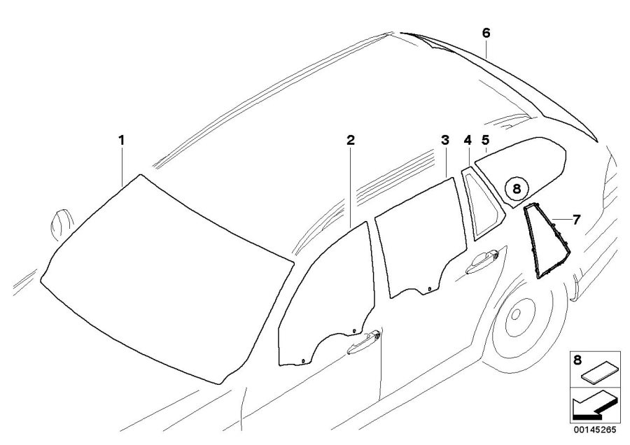 Diagram Glazing for your 2007 BMW 328xi   