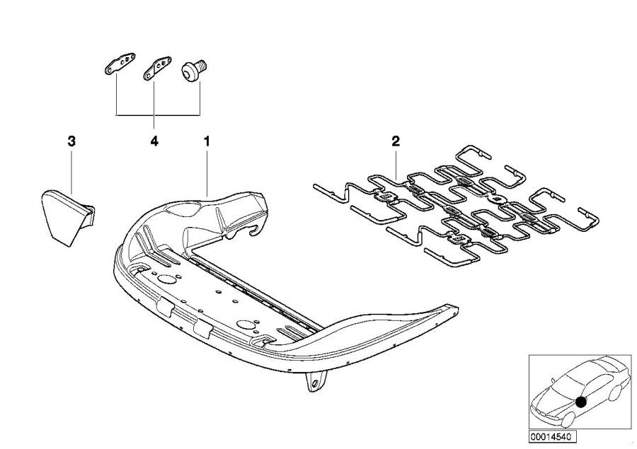 Diagram FRONT SEAT FRAME MECH./EL./SINGL.PARTS for your BMW