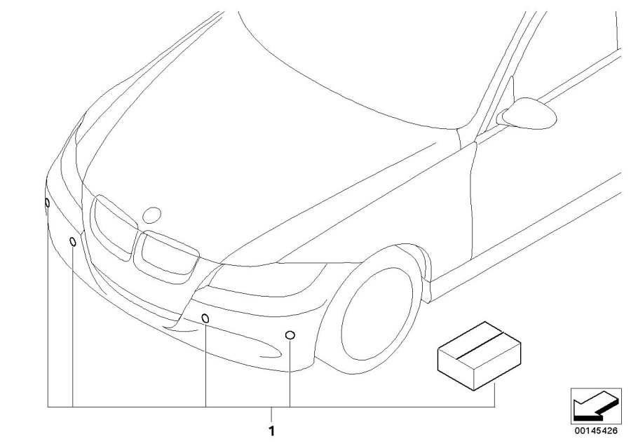 Le diagramme Kit d"extension PDC avant pour votre BMW