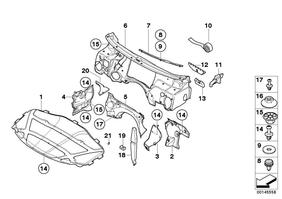 Diagram Sound insulating front for your 2017 BMW M4 GTS   