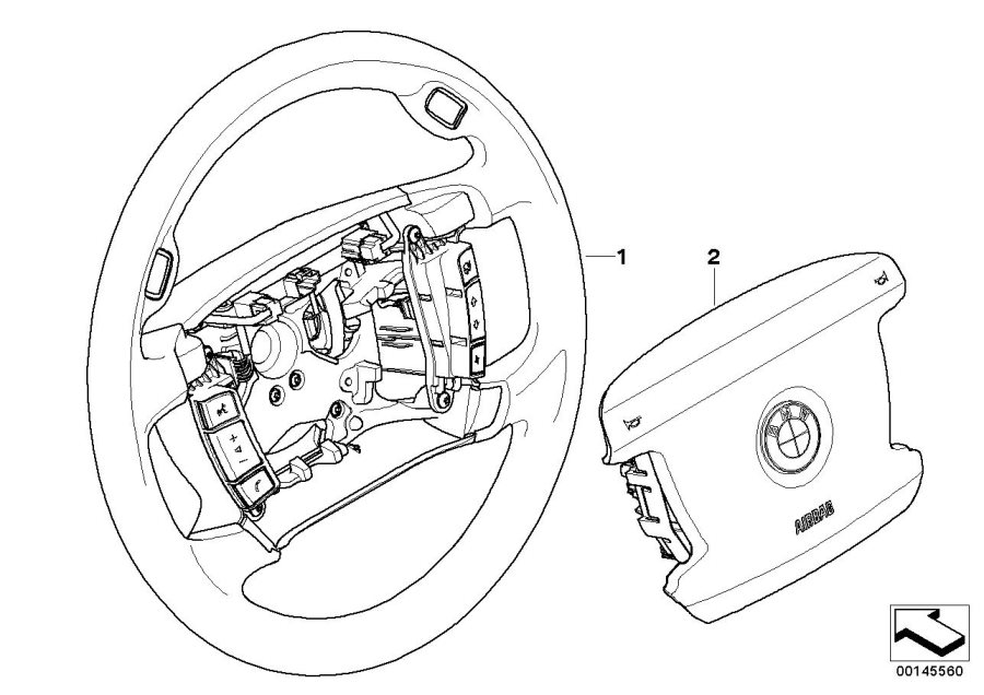 Diagram Steering wheel Airbag-smart multifunct. for your BMW