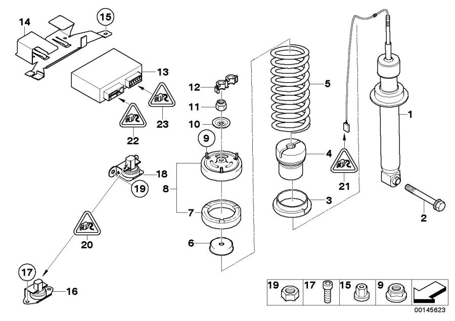 Diagram Rear spring strut EDC/CTRL UNIT/SENSOR for your 2013 BMW 750Li   