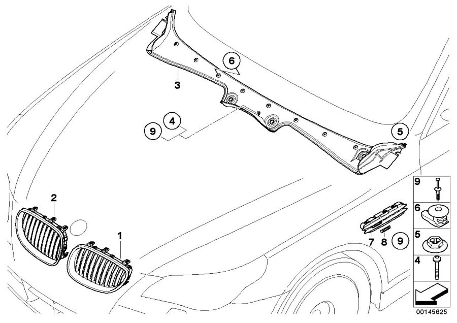Diagram Exterior trim / grill for your 2010 BMW X3   