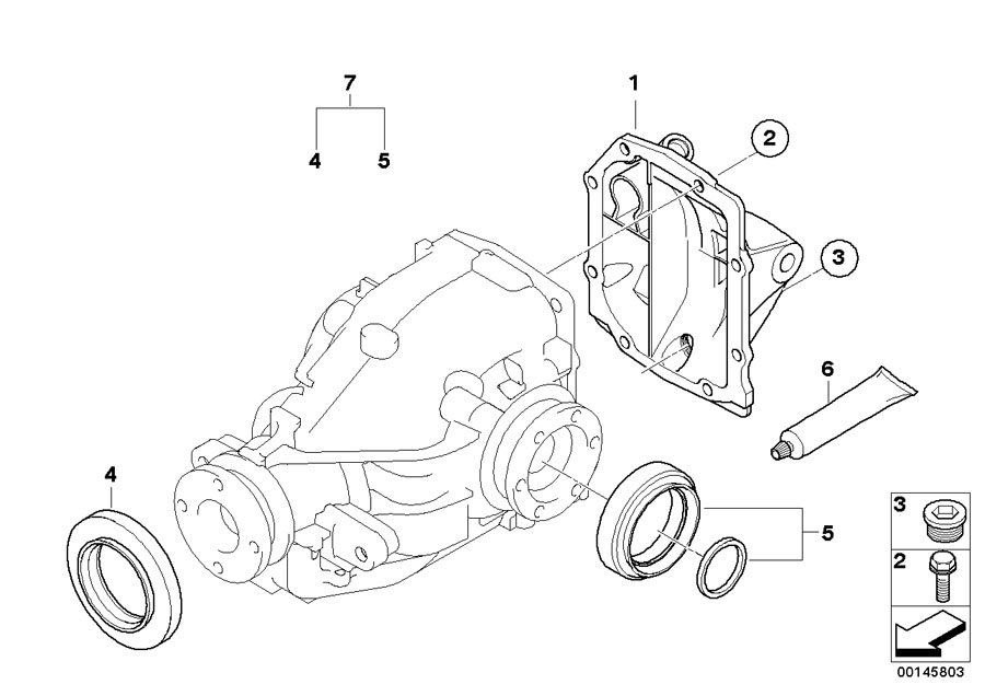 Diagram Final drive, gasket set for your 2007 BMW M6   