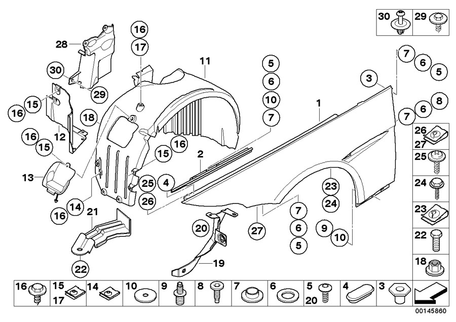 Diagram Front side panel for your 2015 BMW M235i   