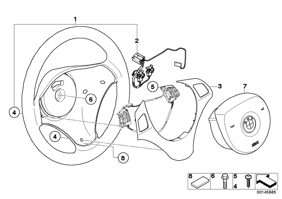 Le diagramme Volant sport avec airbag multifonction pour votre BMW