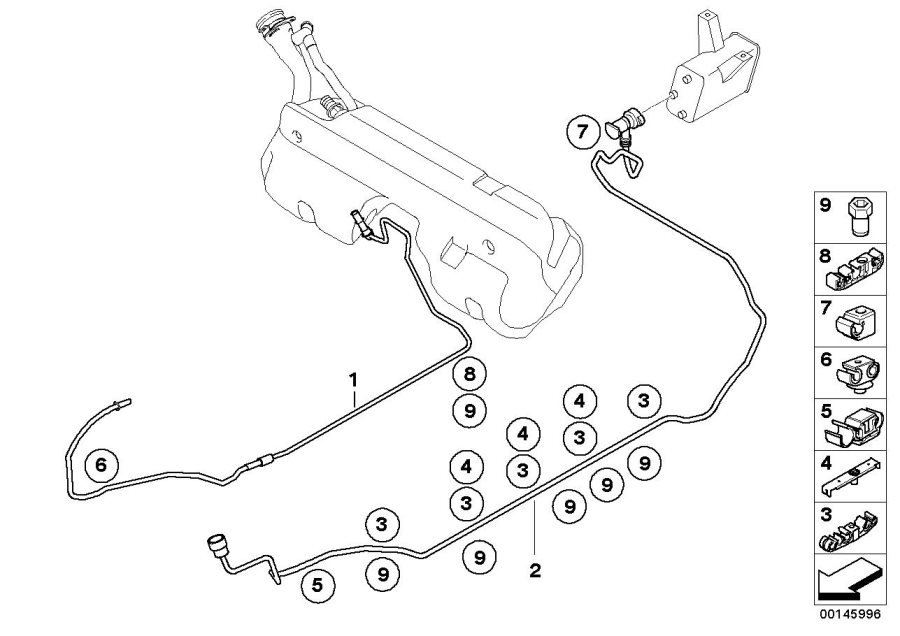 Diagram Fuel pipe and scavenging line for your 2018 BMW X3   