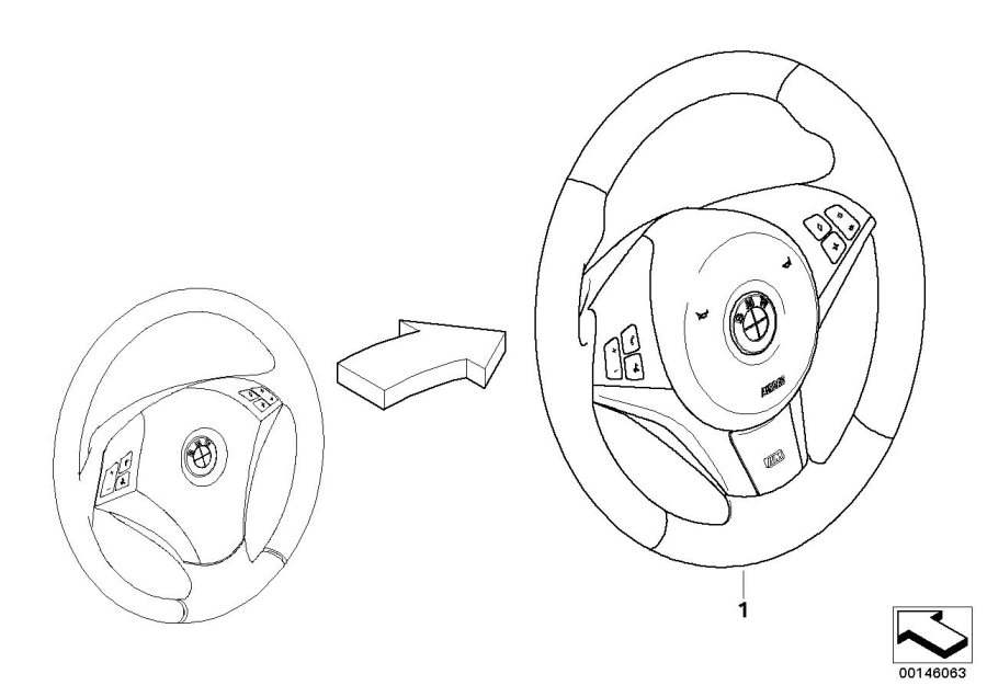 Diagram Modificat.standard strng whl MFL=>MSport for your 2023 BMW X3  30eX 