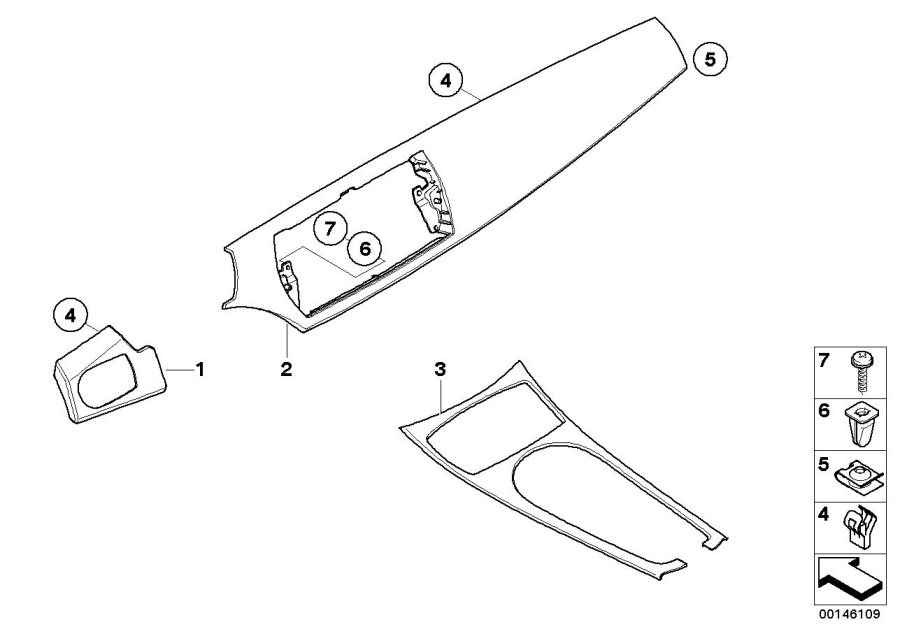 Diagram Decorative strips leather for your 2023 BMW X3  30eX 