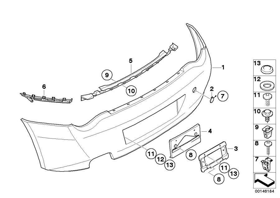 Diagram Trim cover, rear for your 2007 BMW 328xi   