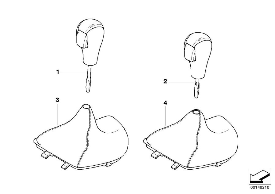 Diagram Selector lever handles / covers for your BMW