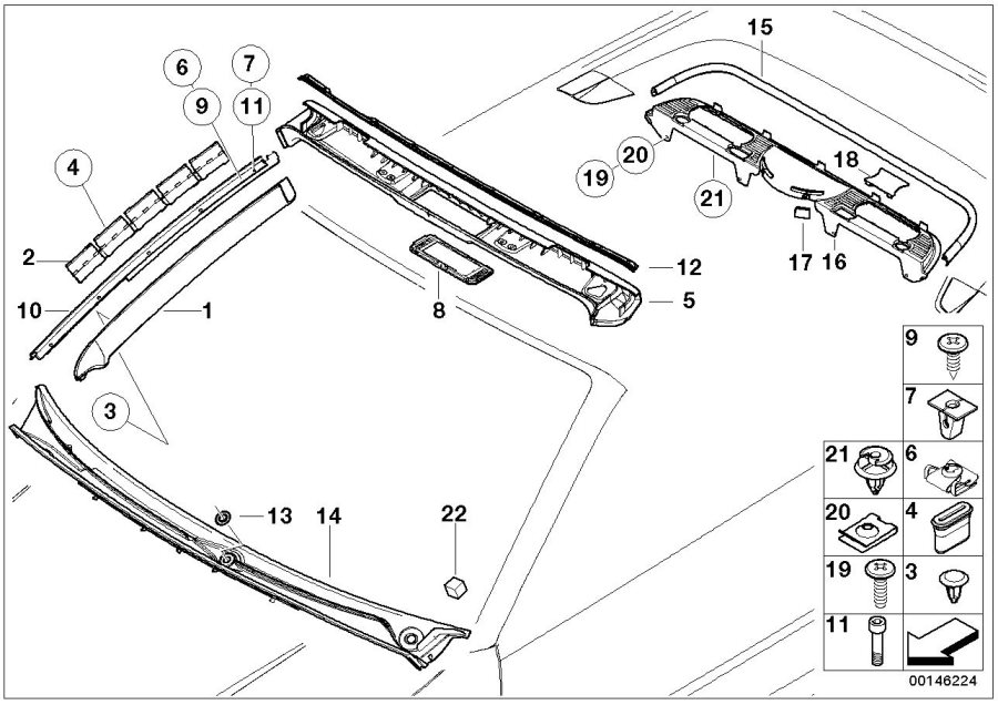Diagram Interior body trim panel for your BMW