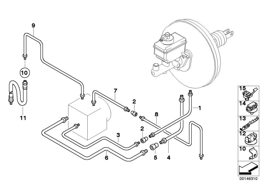 Diagram Front brake pipe asc for your 2008 BMW X3   