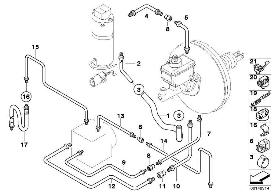 Diagram Front brake pipe ASC/DSC for your 2006 BMW X3   