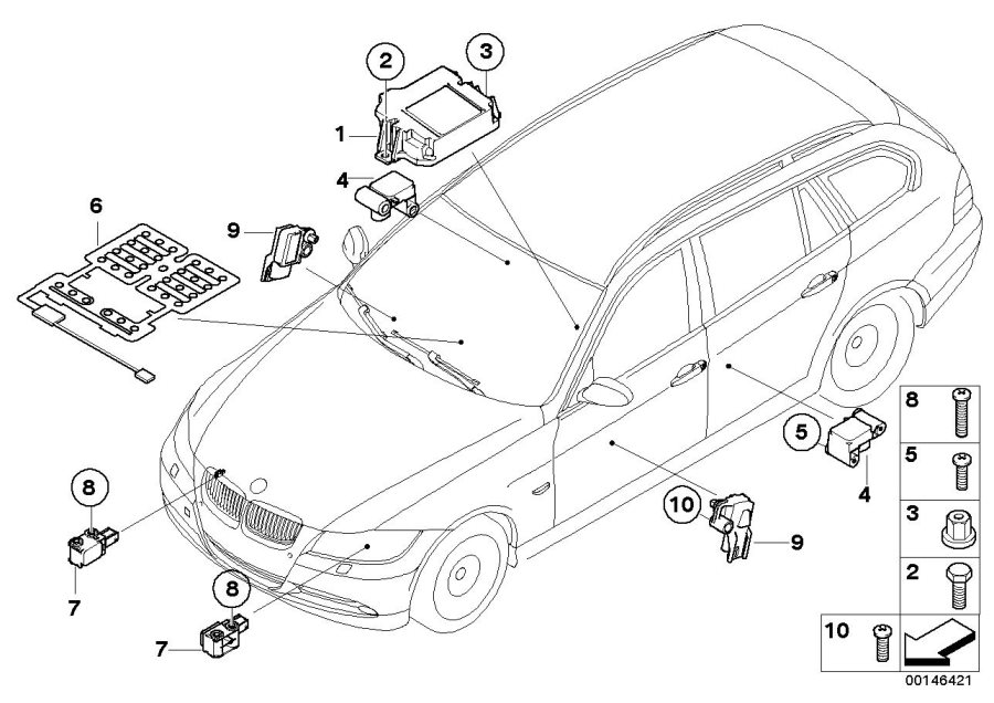 Diagram Electric parts airbag for your 1996 BMW