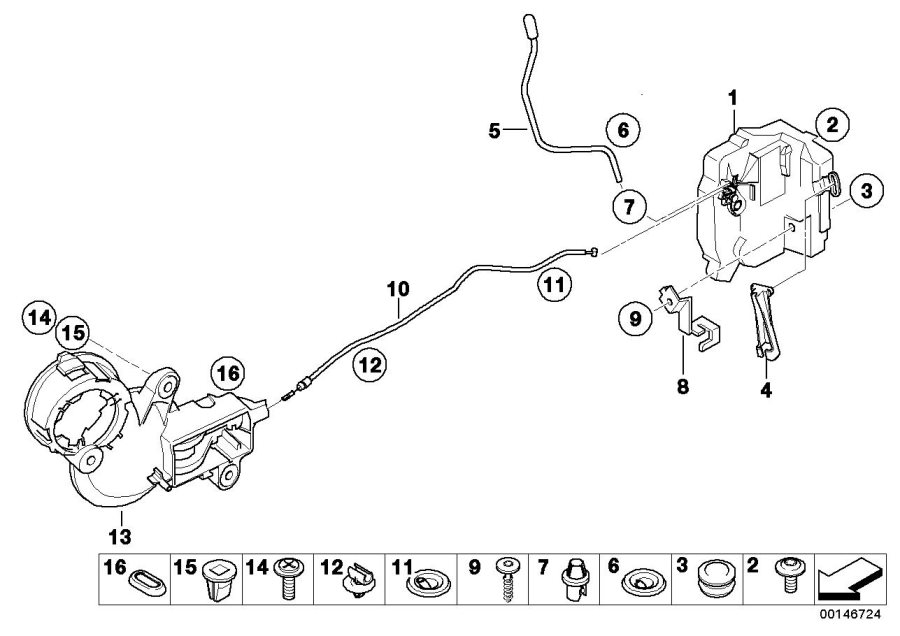 Diagram Locking system, door, front for your MINI Convertible  