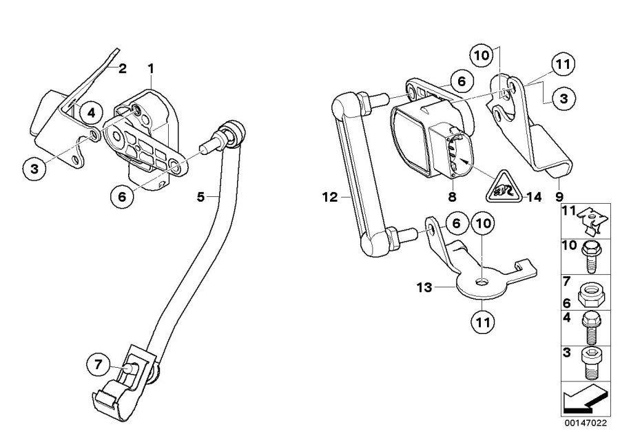 Diagram Sensor,hdlght vertical aim ctrl 4-wheel for your 2012 BMW X1   