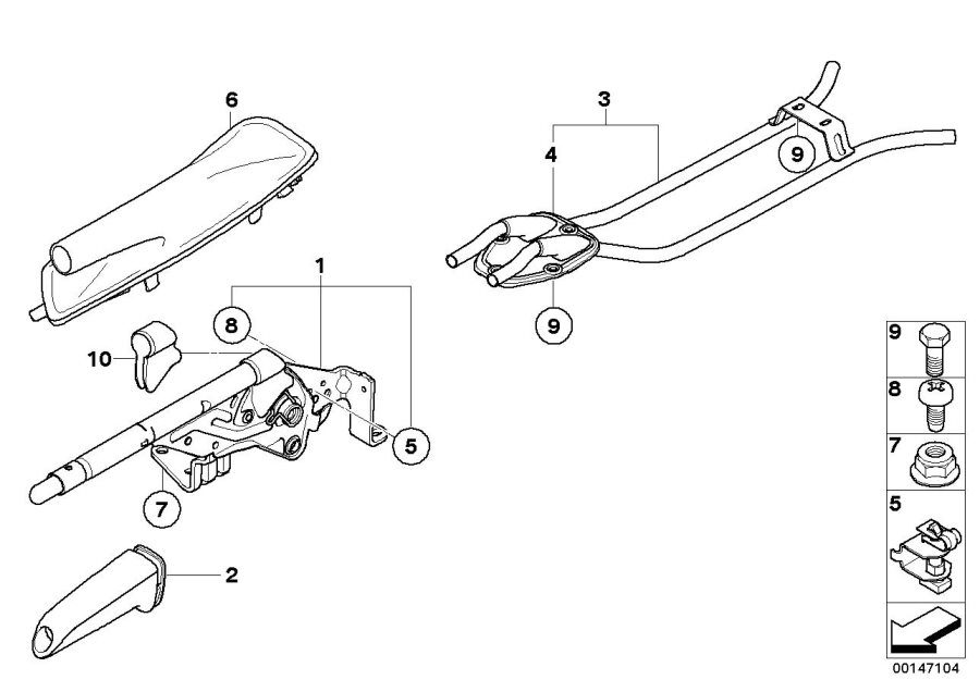 Diagram Handbrake lever for your 2010 BMW 328xi   