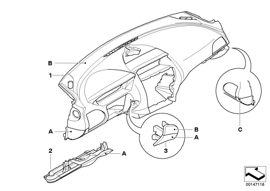 Diagram Individual instrument panel, leather for your 2007 BMW 650i   