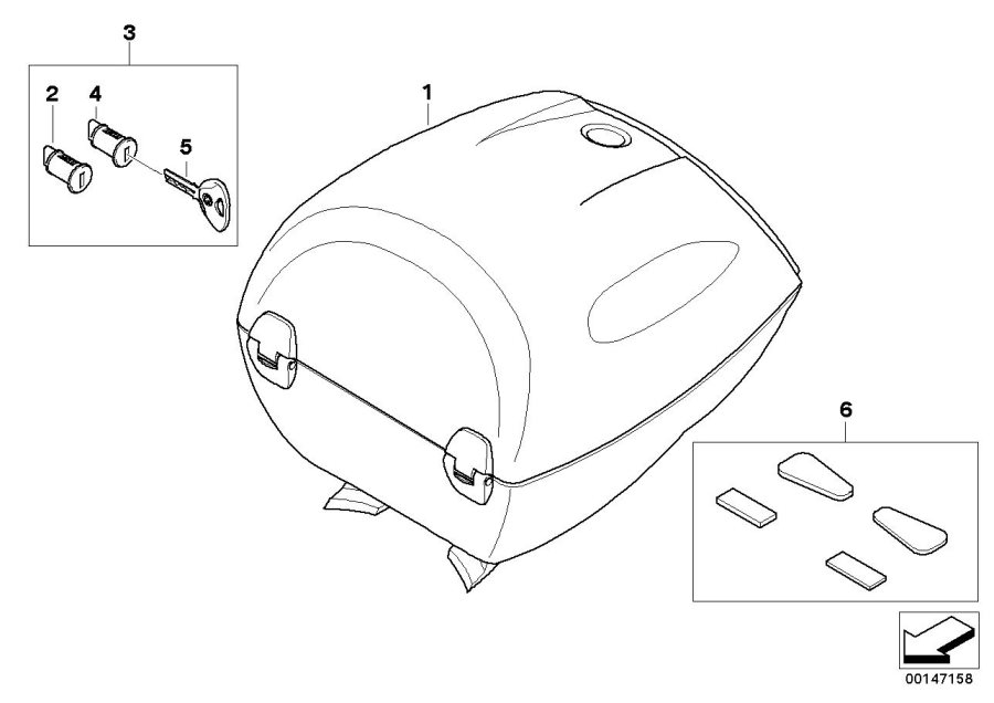 Diagram Topcase 28l for your 2016 BMW K1600GT   