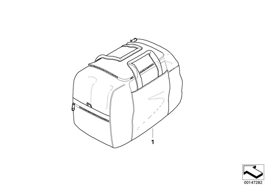 Diagram Inside pocket for Top Case 49l for your 2004 BMW R1200RT   